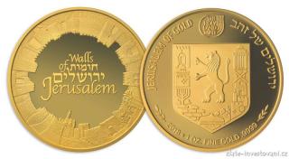 Investiční zlatá mince Walls of Jerusalem - Izrael 2018-série Views of Jerusalem