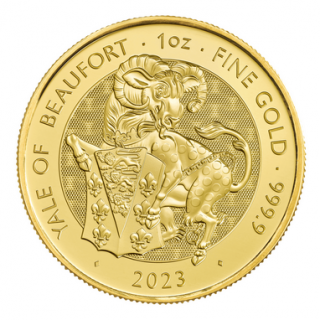 Investiční zlatá mince Yale of Beaufort Anglie 2023-heraldická série -Proof 1 Oz