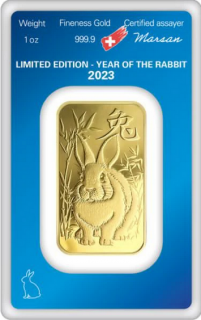 Investiční zlatý slitek Argor Heraeus-Rok králíka  2023 limitovaná edice 1 Oz