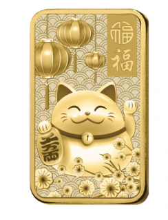 Investiční zlatý slitek PAMP kočička pro štěstí - 2023 5g