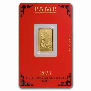 Investiční zlatý slitek PAMP Rok králíka 2023 5g