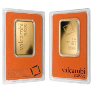 Investiční zlatý slitek- Valcambi 1 Oz-Švýcarsko