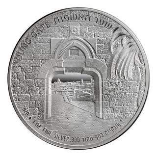 Stříbrná mince Dung Gate -série Brány Jeruzaléma 2020 1 Oz