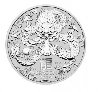 Stříbrná mince Rok draka 2024-1 Oz -lunární série III.