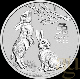 Stříbrná mince Rok králíka 2023-1/2 Oz -lunární série III.