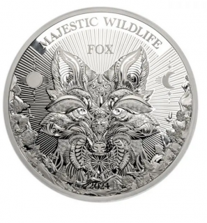 Stříbrná mince ze série Majestátní svět zvířat - Liška 2024 -1kg