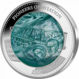 Stříbrná moderní mince Pioneers of Aviation 5 Oz 2021 proof