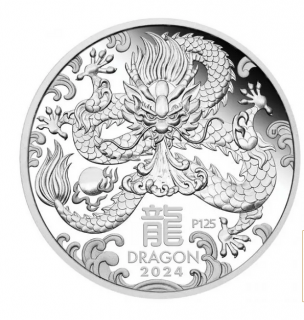 Stříbrný set mincí Rok draka 2024- proof-lunární série III.
