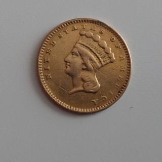 Zlatá mince 1 dollar-Princezna 1856