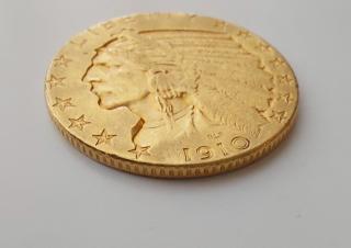 Zlatá mince americký half Eagle-Indiánský náčelník 5 dolarů 1910