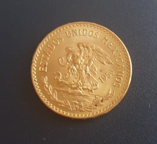 Zlatá mince Azteca-20 pesos 1959