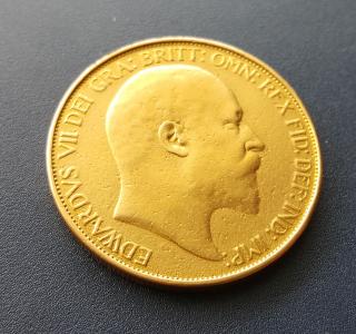 Zlatá mince britská Pětilibra-Edward VII. 1902-stav 1/1