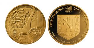 Zlatá mince City of David -série Views of Jerusalem 2019 1 Oz