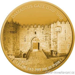 Zlatá mince Damašská brána-série Brány Jeruzaléma 2019 1 Oz