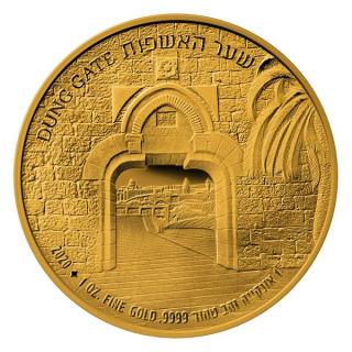 Zlatá mince Dung Gate -série Brány Jeruzaléma 2020 1 Oz