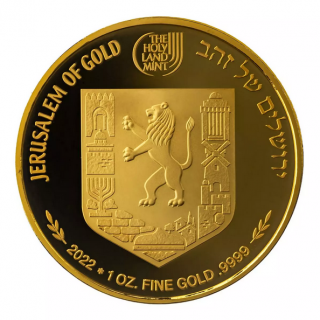 Zlatá mince Knesset -série Views of Jerusalem 2022- 1 Oz