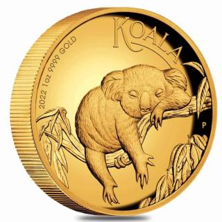 Zlatá mince Koala 2022-vysoký reliéf proof 1 Oz