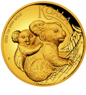 Zlatá mince Koala 2023-vysoký reliéf proof 1 Oz