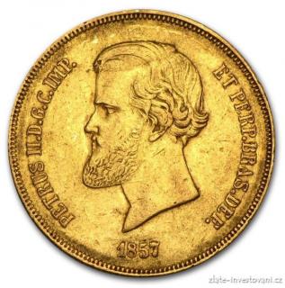 Zlatá mince král Pedro II. -20 000 reálů Brazílie