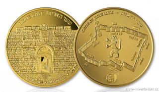 Zlatá mince Lví brána -série Brány Jeruzaléma 2018 1 Oz