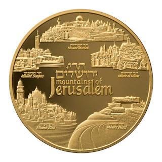 Zlatá mince Mountains of Jerusalem -série Views of Jerusalem 2019 1 Oz