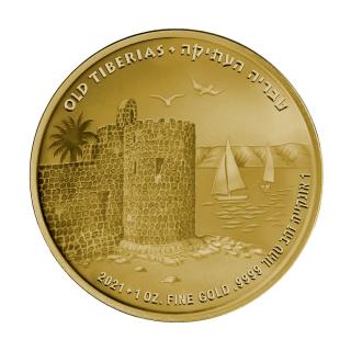 Zlatá mince Old Tiberias -série Ancient Cities 2021 1 Oz