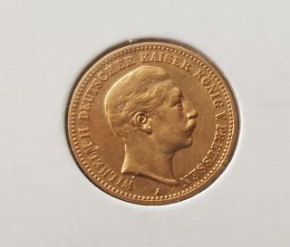 Zlatá mince pruská 10 marka-Wilhelm II. 1901 A