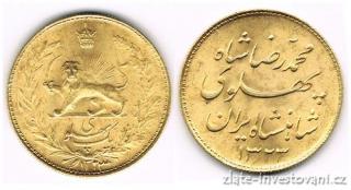 Zlatá mince Reza Pahlavi-Persie 1944