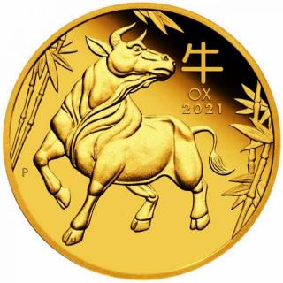 Zlatá mince Rok býka 2021-1/20 Oz lunární série III.