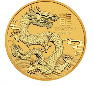 Zlatá mince Rok draka 2024-1/20 Oz lunární série III.
