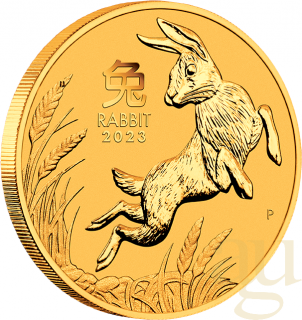 Zlatá mince rok králíka 2023 1 Oz- lunární série III.