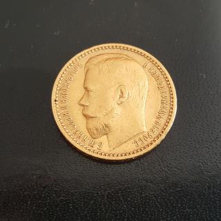 Zlatá mince ruský 15 rubl-car Nikolaj II. 1897-stav 1/1