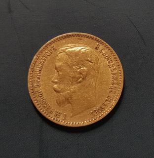 Zlatá mince ruský 5 rubl-car Nikolaj II.1900 -FZ