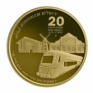 Zlatá mince série Zlatý Jeruzalém- The train to Jerusalem 2020 1 Oz