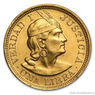 Zlatá mince Una libra-Peru 1917