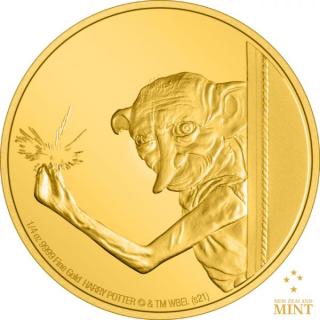 Zlatá moderní mince Harry Potter- Dobby 2021 1/4 Oz proof