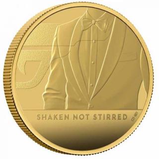 Zlatá moderní mince James Bond Protřepat, Nemíchat 7.8g proof 2020