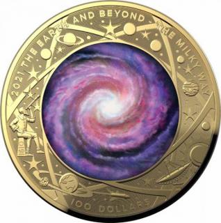 Zlatá moderní mince The Earth and Beyond 1 Oz proof 2021