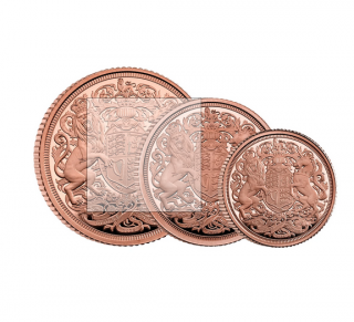Zlatá set tří mincí Sovereign -proof- připomínka královny Alžběty 2022-Queen Elizabeth II Memorial Sovereign 2022 Three-Coin Gold Proof Set
