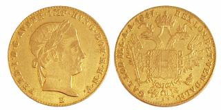 Zlatý dukát Ferdinand I. 1847 E-stav 1/1
