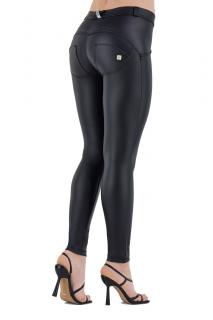 Koženkové kalhoty Freddy®️ Wr.Up - Superskinny - Normální pas - Černé Barva: Černá, Velikost: L