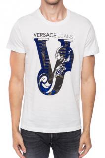 Luxusní pánské tričko Versace Jeans Barva: Bílá, Velikost: M