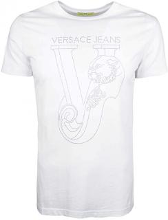 Luxusní pánské tričko Versace Jeans - Bianco Barva: Bílá, Velikost: M