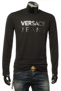 Tričko s dlouhým rukávem Versace Jeans - Black Barva: Černá, Velikost: L