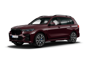 BMW X7 40d xDRIVE Mpaket - tmavě červená Ametrine metalíza