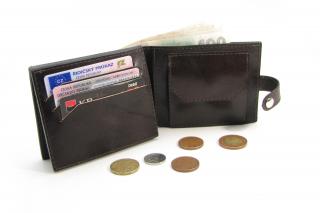 Kožená dokladovka KRIMINÁLNÍ POLICIE s mincovkou, klopou a přihrádkou na bankovky - Testa di Moro