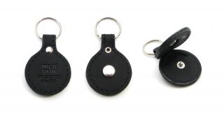Kožená klíčenka na minci nebo žeton do nákupního vozíku Barva (typ) kůže: Černá