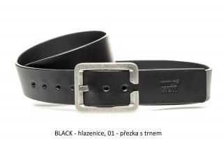 Opasek vlastní design barva popruhu: BLACK - hlazenice, typ přezky k popruhu: 01 - přezka s trnem, Obvod pasu v cm: 100