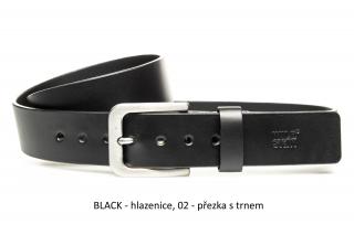 Opasek vlastní design barva popruhu: BLACK - hlazenice, typ přezky k popruhu: 02 - přezka s trnem, Obvod pasu v cm: 105