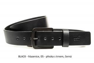 Opasek vlastní design barva popruhu: BLACK - hlazenice, typ přezky k popruhu: 05 - přezka s trnem, černá, Obvod pasu v cm: 100
